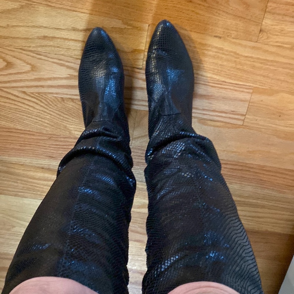 Knee High Snake Skin Boots